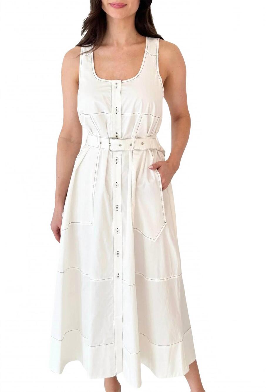 NEW JS71 saunders midi dress in white